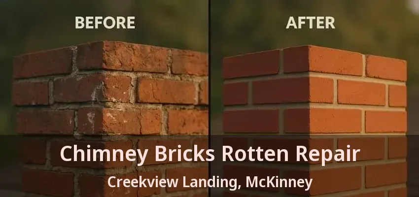 Chimney Bricks Rotten Repair Creekview Landing, McKinney - TX