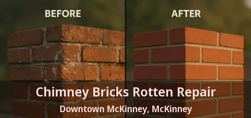 Chimney Bricks Rotten Repair Downtown McKinney, McKinney - TX