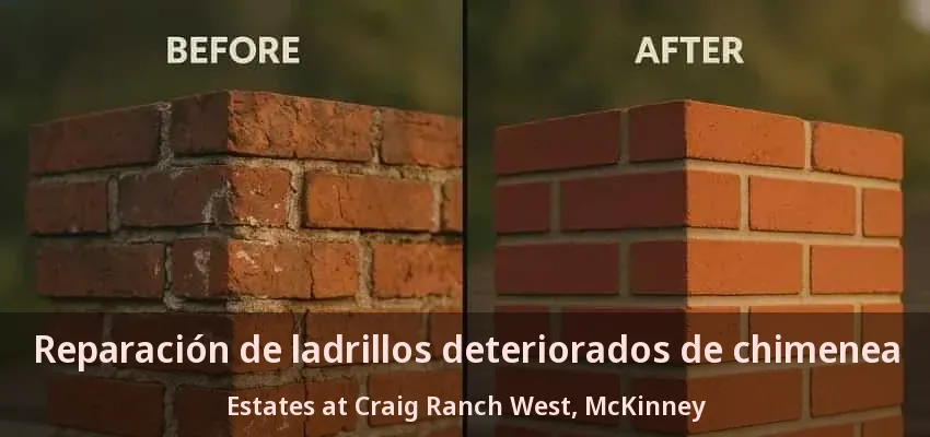 Reparación de ladrillos deteriorados de chimenea Estates at Craig Ranch West, McKinney - TX