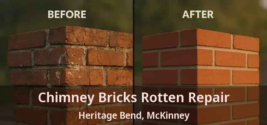 Chimney Bricks Rotten Repair Heritage Bend, McKinney - TX