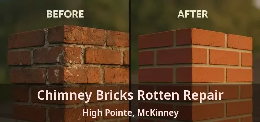 Chimney Bricks Rotten Repair High Pointe, McKinney - TX