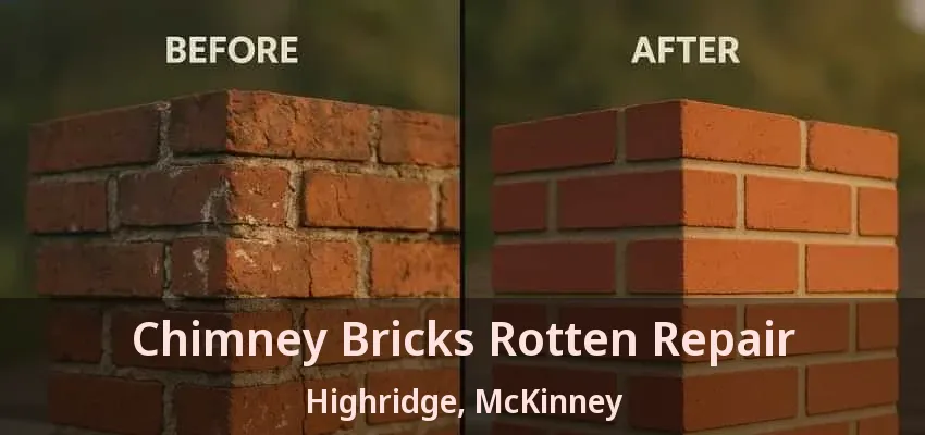 Chimney Bricks Rotten Repair Highridge, McKinney - TX