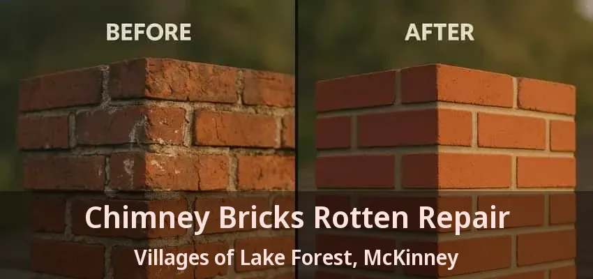 Chimney Bricks Rotten Repair Villages of Lake Forest, McKinney - TX