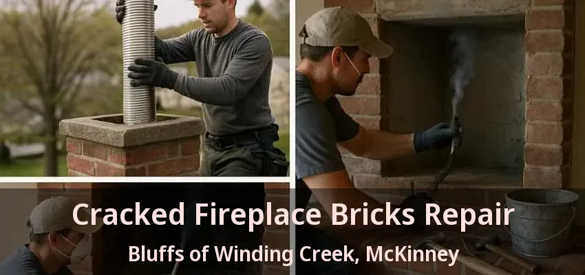 Cracked Fireplace Bricks Repair Bluffs of Winding Creek, McKinney - TX