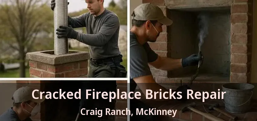 Cracked Fireplace Bricks Repair Craig Ranch, McKinney - TX