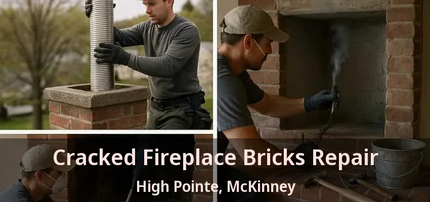 Cracked Fireplace Bricks Repair High Pointe, McKinney - TX
