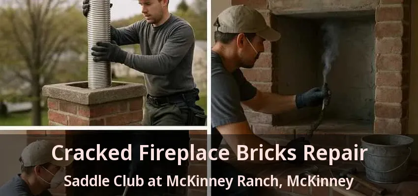 Cracked Fireplace Bricks Repair Saddle Club at McKinney Ranch, McKinney - TX