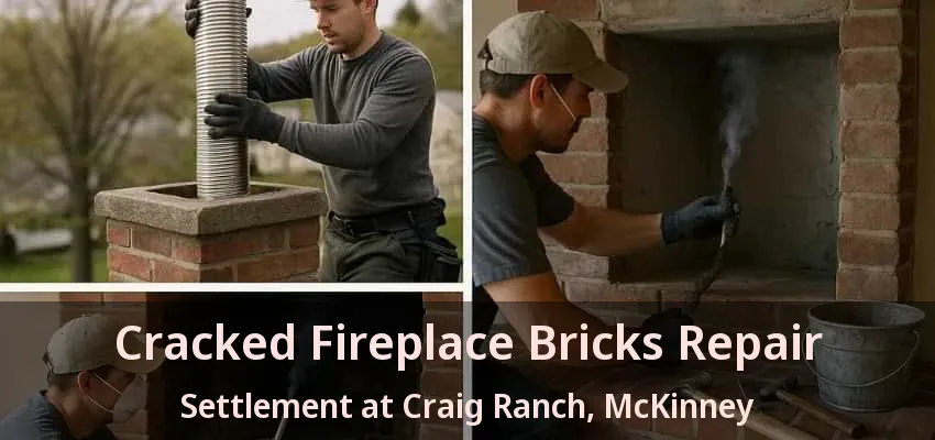 Cracked Fireplace Bricks Repair Settlement at Craig Ranch, McKinney - TX