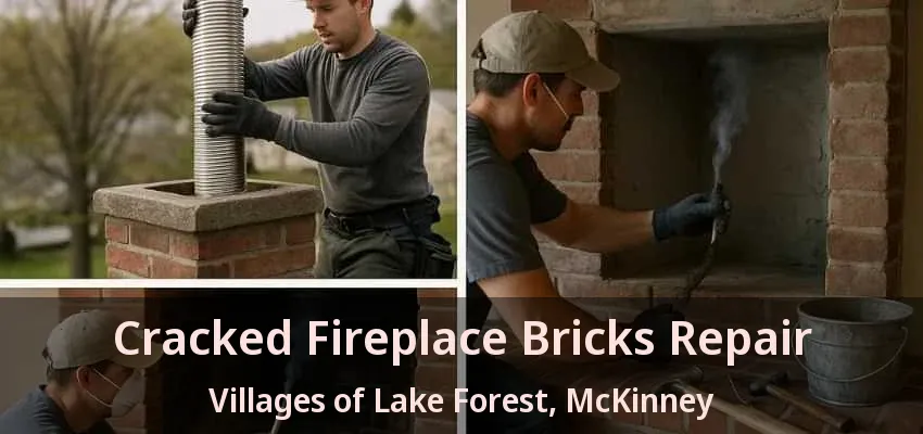 Cracked Fireplace Bricks Repair Villages of Lake Forest, McKinney - TX