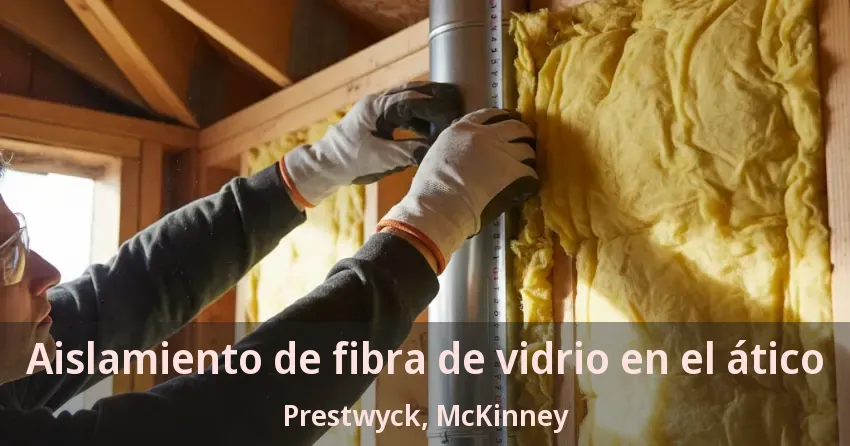 Aislamiento de fibra de vidrio en el ático Prestwyck, McKinney - TX