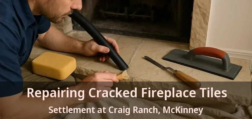 Repairing Cracked Fireplace Tiles Settlement at Craig Ranch, McKinney - TX
