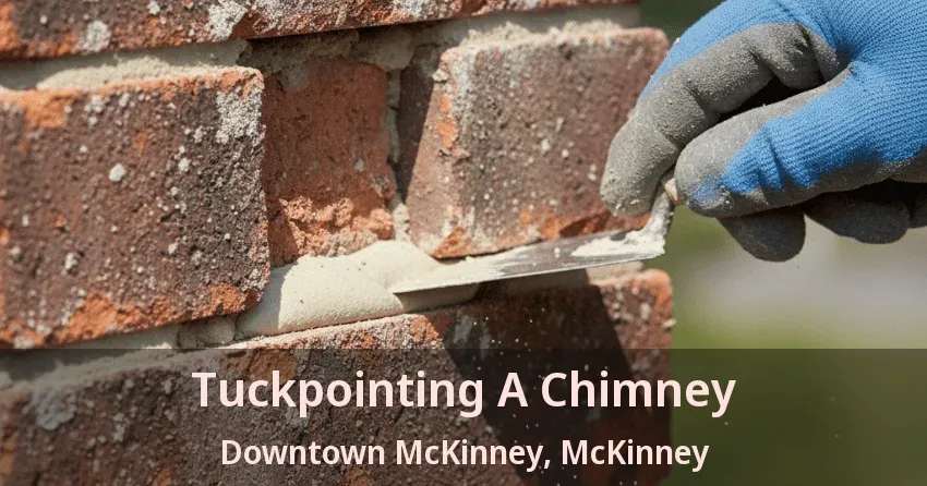 Tuckpointing A Chimney Downtown McKinney, McKinney - TX