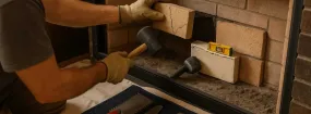 Cracked Fireplace Bricks Repair Stratford Manor, McKinney